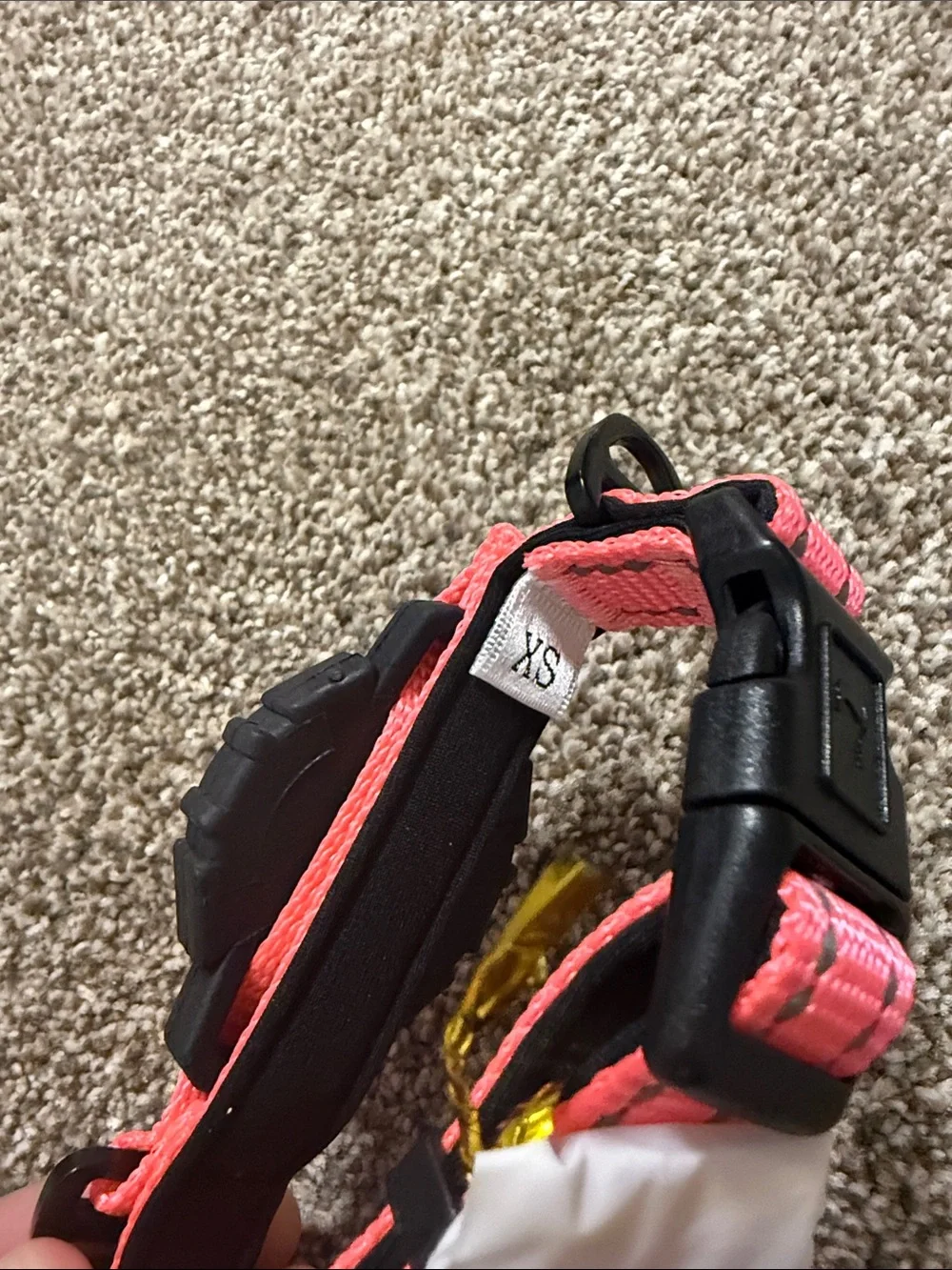 Reflective Coral Pink Dog Collar with AirTag holder